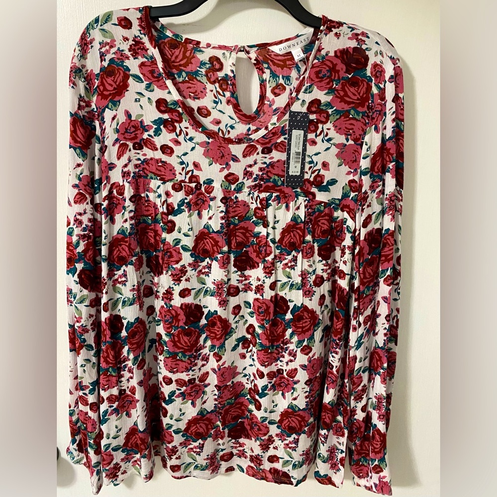 NWT Down East Women’s Egret Garden Trapeze Blouse